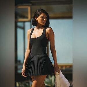 NWT Fabletics Hot Shot Pleated Dress Classic Mini Black XL S85